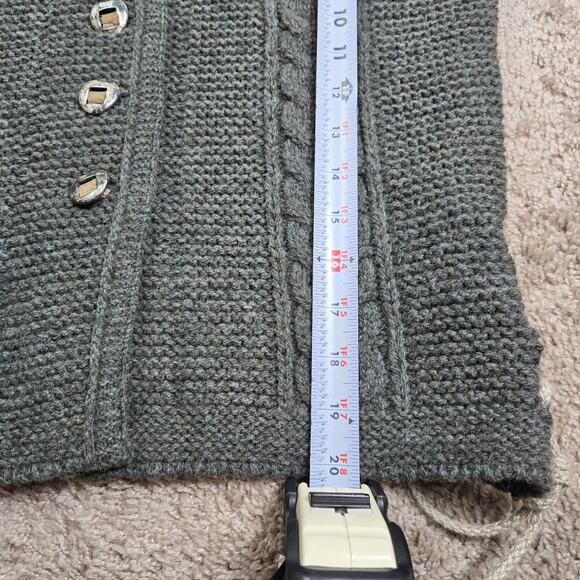 Loden Plankl Wool Cableknit Dark Green Sweater Vest Cardigan Sweater EU Size 42 - Picture 12 of 12
